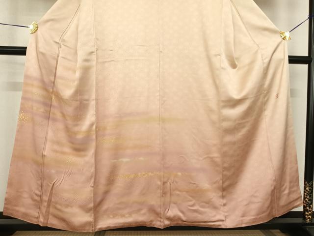 平和屋着物●人間国宝　福田喜三郎　訪問着　霞文　暈し染め　金彩　正絹　逸品　AABF0506fy_2