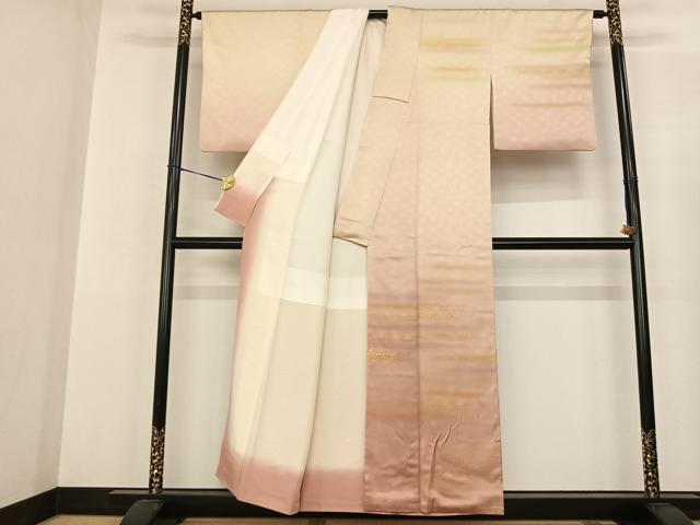 平和屋着物●人間国宝　福田喜三郎　訪問着　霞文　暈し染め　金彩　正絹　逸品　AABF0506fy_1