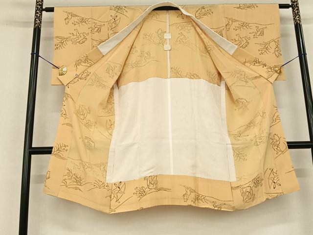 平和屋着物○長襦袢 無双仕立て 鳥獣戯画 正絹 逸品 AABF0514fy 公式