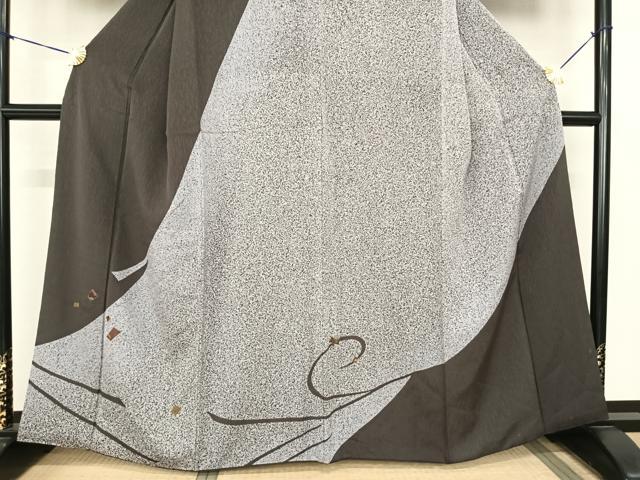 平和屋着物●訪問着　刺繍　散らし文　たたき染め　金彩　正絹　逸品　AABF0519fy_2