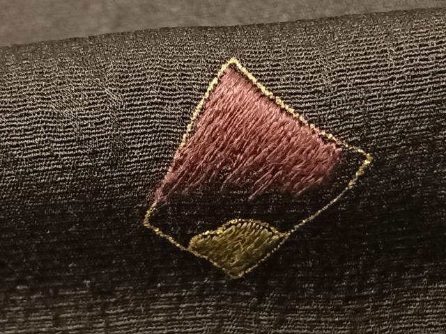 平和屋着物●訪問着　刺繍　散らし文　たたき染め　金彩　正絹　逸品　AABF0519fy_5