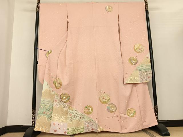 平和屋着物●豪華振袖　駒刺繍　花丸文　金銀彩　正絹　逸品　AABF0542fy
