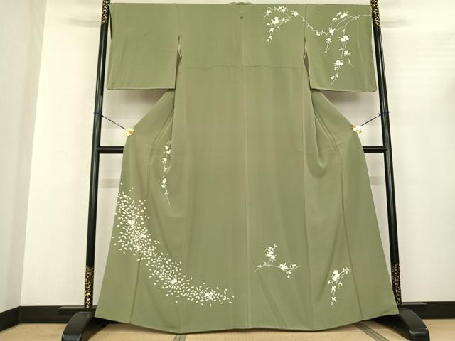 平和屋着物●訪問着　友禅　枝花文　正絹　逸品　AABF0656fy