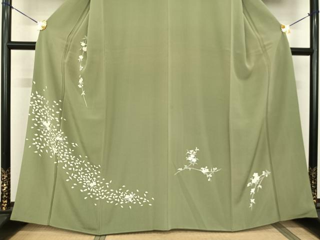 平和屋着物●訪問着　友禅　枝花文　正絹　逸品　AABF0656fy_2