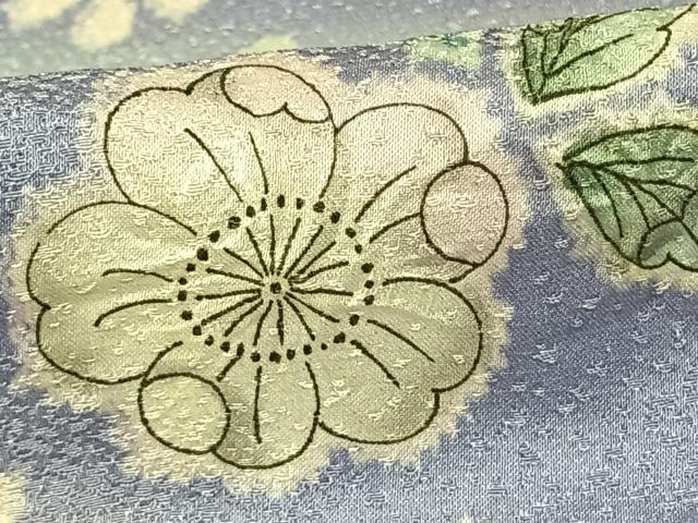 平和屋着物●訪問着　作家物　辻が花　暈し染め　銀通し地　ロング丈　正絹　逸品　AABF0683fy_6