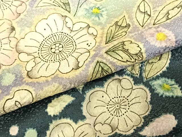 平和屋着物●訪問着　作家物　辻が花　暈し染め　銀通し地　ロング丈　正絹　逸品　AABF0683fy_5