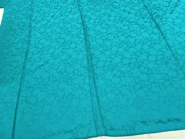 平和屋着物●豪華振袖　辻が花地紋　青緑色　金通し地　正絹　逸品　AABF0692fy 平和屋着物○豪華振袖 辻が花地紋 青緑色 金通し地 正絹 逸品 AABF0692fy