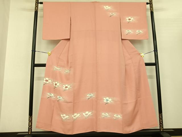 平和屋着物●訪問着　友禅　枝花文　金糸　正絹　逸品　AABF0713fy