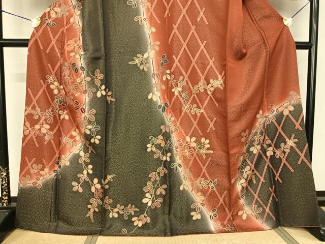 平和屋着物●訪問着　刺繍　萩文　暈し染め　金彩　正絹　逸品　AABF0735fy_2