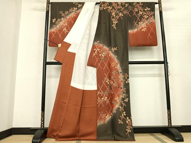平和屋着物●訪問着　刺繍　萩文　暈し染め　金彩　正絹　逸品　AABF0735fy_1