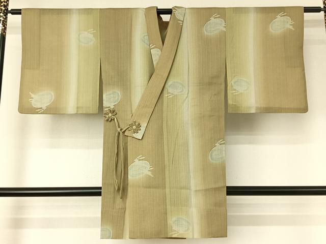 平和屋着物▽道中着　スリーシーズン　春夏秋　塵除け　兎　暈し染め　正絹　逸品　AABF0769jh 平和屋着物▽道中着 スリーシーズン 春夏秋 塵除け 兎 暈し染め 正絹