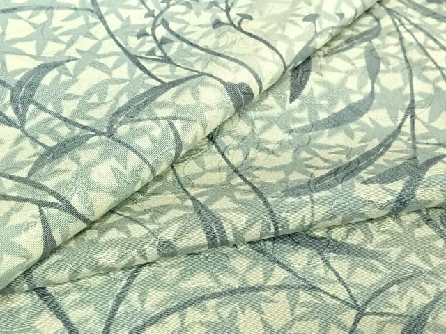 平和屋着物▽上質な小紋　単衣　草花文　正絹　逸品　AABF0786jh