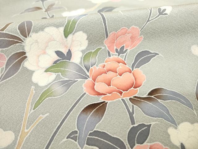 平和屋着物●訪問着　友禅　流水鴛鴦花文　暈し染め　金彩　正絹　逸品　AABF0890ck_6