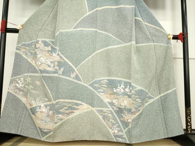 平和屋着物●訪問着　友禅　風景文　正絹　逸品　AABF0938ck_2