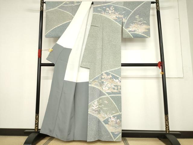 平和屋着物●訪問着　友禅　風景文　正絹　逸品　AABF0938ck_1