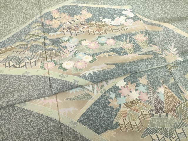 平和屋着物●訪問着　友禅　風景文　正絹　逸品　AABF0938ck_4