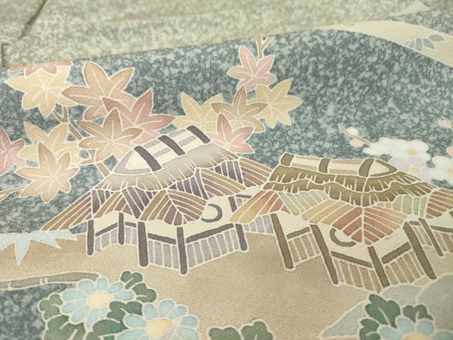 平和屋着物●訪問着　友禅　風景文　正絹　逸品　AABF0938ck_5