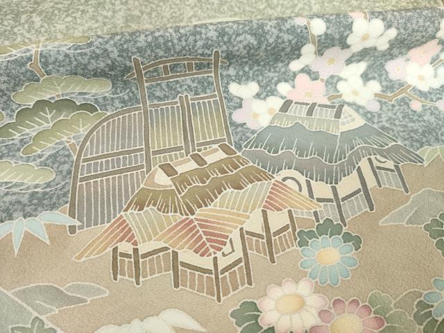 平和屋着物●訪問着　友禅　風景文　正絹　逸品　AABF0938ck_6