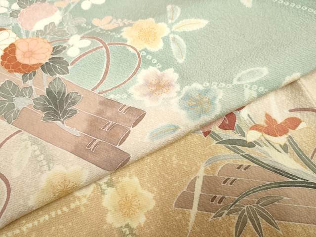 平和屋着物●訪問着　友禅　花筏文　暈し染め　金彩　正絹　逸品　AABF1001cs_5