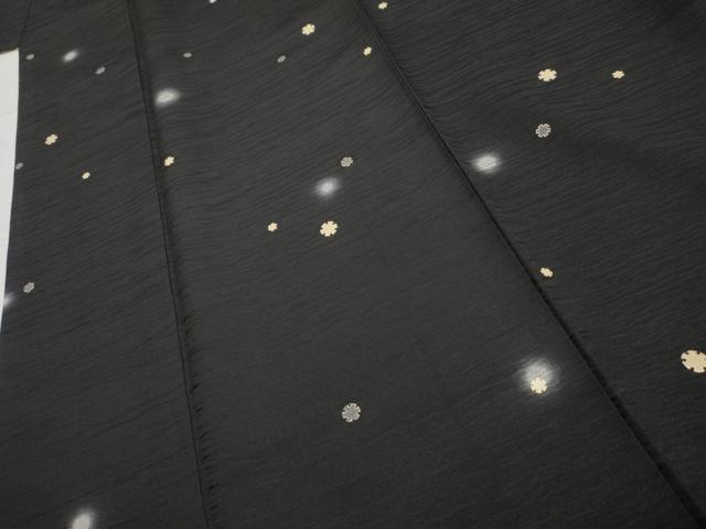 平和屋着物●上質な小紋　ほたる暈し　雪輪文　黒地　金彩　正絹　逸品　AABF1047cs_3