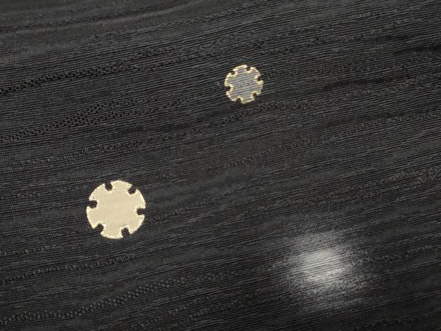 平和屋着物●上質な小紋　ほたる暈し　雪輪文　黒地　金彩　正絹　逸品　AABF1047cs_5