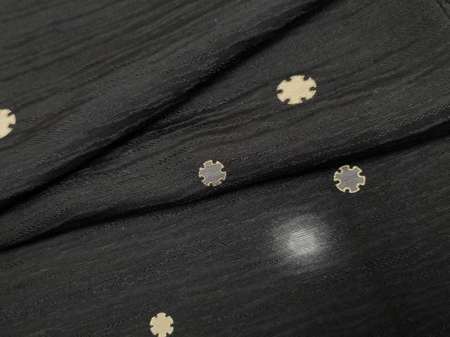 平和屋着物●上質な小紋　ほたる暈し　雪輪文　黒地　金彩　正絹　逸品　AABF1047cs