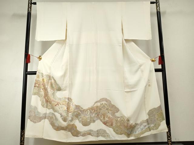 平和屋着物●金彩友禅　卓越技能者・名工・和田光正　色留訪問着　双鳥更紗花文　金銀彩　さが美扱い　正絹　逸品　AABF1076cs