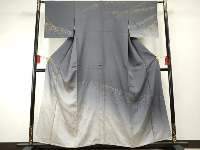 平和屋着物▽染織作家　渋紙型　渋谷和子　小紋　単衣　草花文　反端付き　正絹　逸品　AABH5705jh 平和屋着物▽染織作家 渋紙型 渋谷和子 小紋 単衣 草花文 反端付き