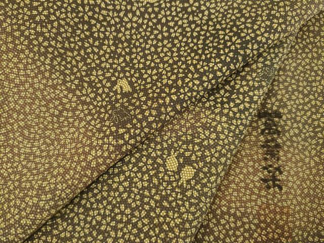 平和屋着物○喜多長蔵 萬葉染 小紋 萬葉染 花弁 うさぎ 正絹 逸品 