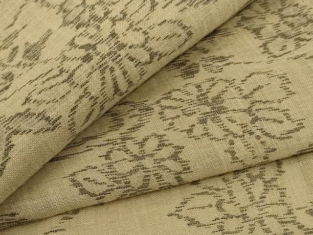 平和屋着物＊夏物　小紋　紗　風景草花文　AABF1596jd