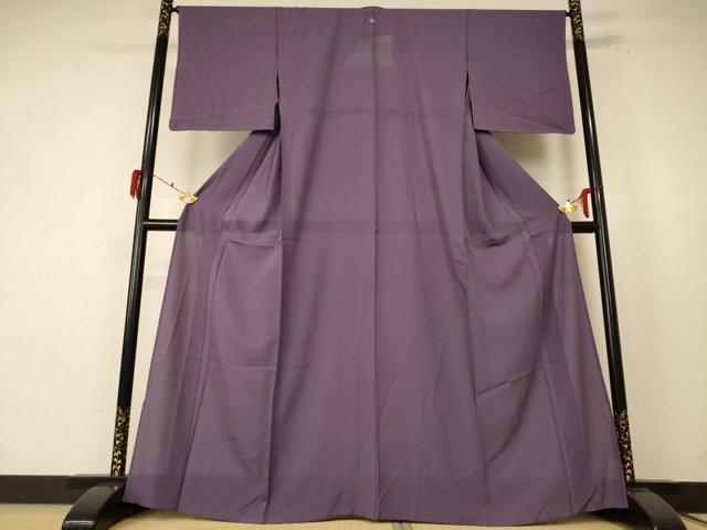 平和屋着物＊夏物　色無地　絽　葡萄鼠色　正絹　逸品　AABF1599jd