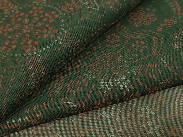 平和屋着物＊夏物　小紋　紗　正倉院花文　正絹　逸品　AABF1627jd