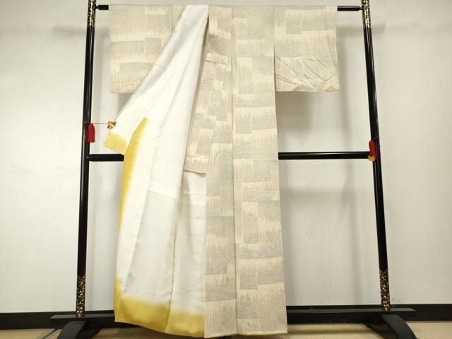 平和屋着物○上質な小紋 枝葉文 芽柳 正絹 逸品 AABF2073csの通販はau