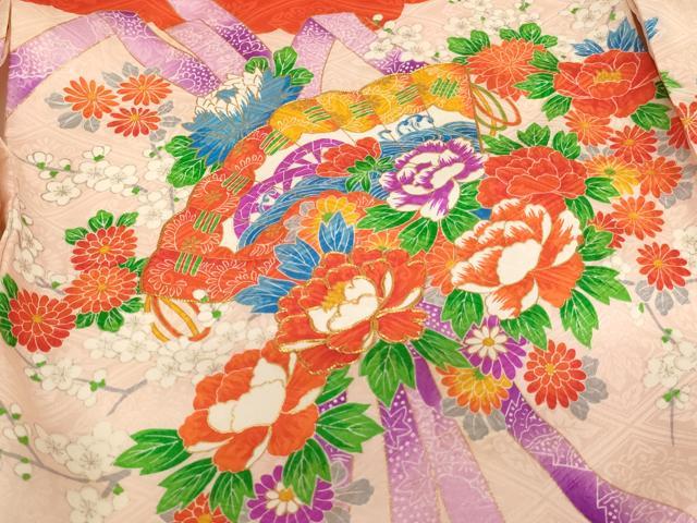 平和屋着物[]お宮参り 女の子 祝着 産着 初着 のしめ 駒刺繍 檜扇花文
