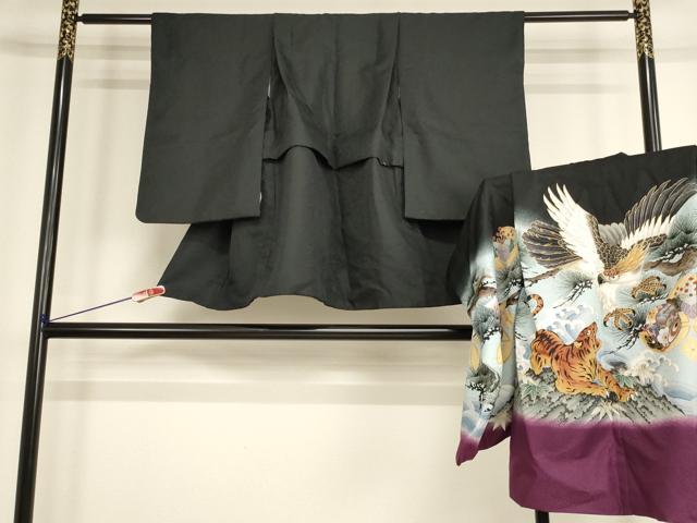 平和屋着物[]七五三　男の子　5歳　祝着・羽織セット　鷹　虎　暈し染め　金彩　AABF2308ja