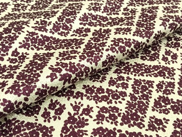 平和屋着物▽上質な小紋　単衣　草花文　正絹　逸品　AABF2729jh_4