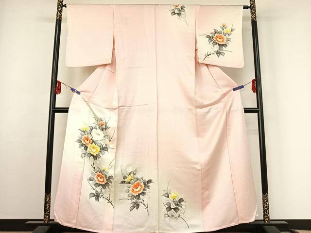 平和屋着物○訪問着 手描き 草花文 正絹 逸品 未使用 AAAY0286zg 正絹 逸品