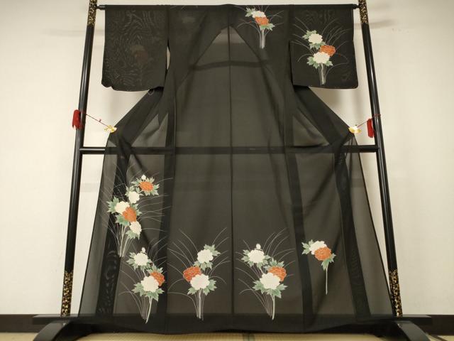 平和屋着物●訪問着　駒刺繍　絞り　舞花文　正絹　逸品　未使用　AABF1814ck 平和屋着物○訪問着 駒刺繍 絞り 舞花文 正絹 逸品 未使用 平和屋着物