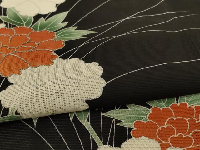 平和屋着物＊夏物　訪問着　絽　駒刺繍　草花文　正絹　逸品　AABF2761jd_4