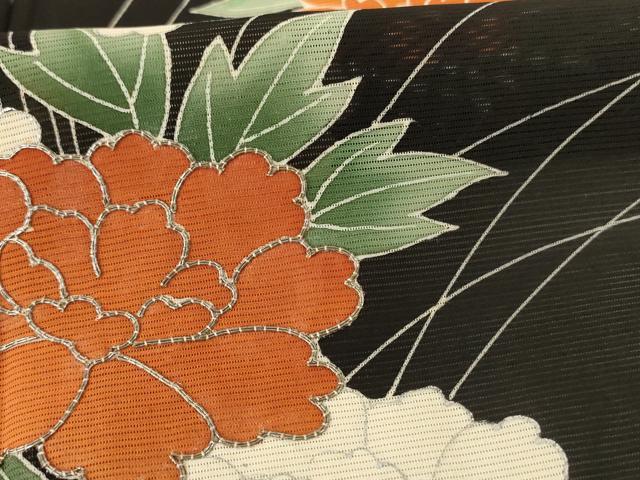 平和屋着物＊夏物　訪問着　絽　駒刺繍　草花文　正絹　逸品　AABF2761jd_5