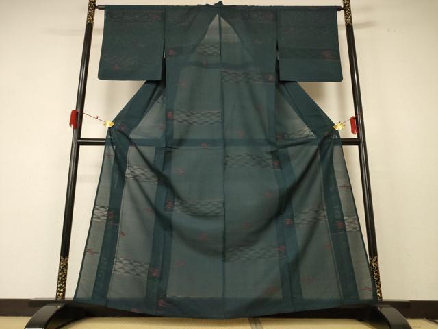 平和屋着物＊夏物　小紋　絽　絣柄　正絹　逸品　AABF2766jd_1