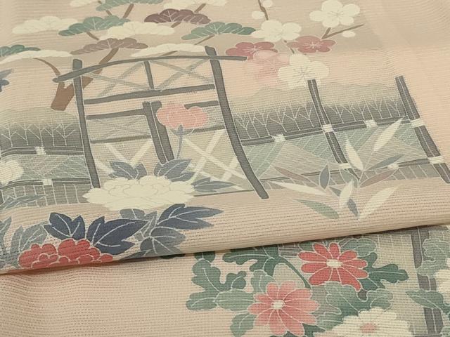 平和屋着物＊夏物　訪問着　絽　松竹梅　正絹　逸品　AABF2785jd_4