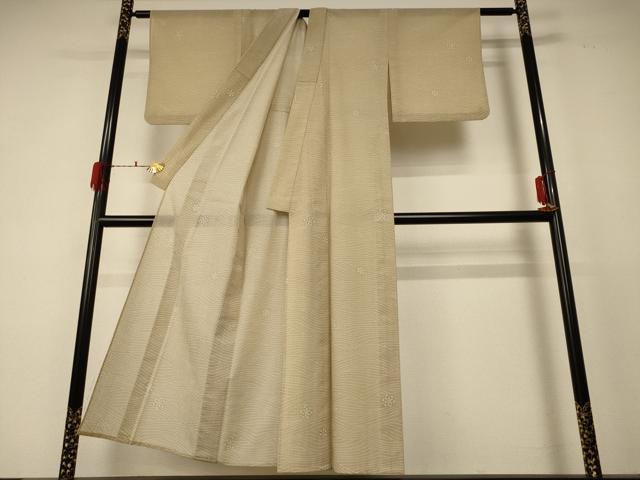 平和屋着物＊夏物　小紋　紗　雪の結晶　洗える着物　AABF2789jd_2