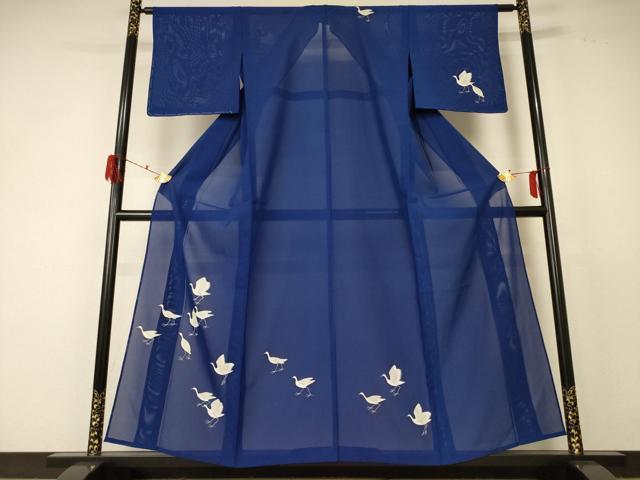 平和屋着物＊夏物　訪問着　絽　鳥　正絹　逸品　AABF2797jd
