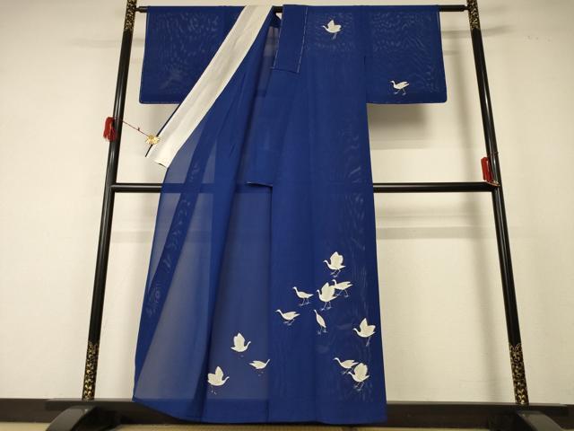 平和屋着物＊夏物　訪問着　絽　鳥　正絹　逸品　AABF2797jd_1