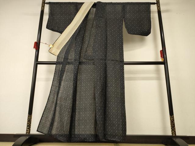 平和屋着物＊夏物　重要無形文化財　本場宮古上布　菱文　苧麻　逸品　AABF2812jd_2