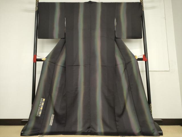 平和屋着物●訪問着　短冊花鳥文　暈し染め　金彩　ロング丈　正絹　逸品　AABF2848ck