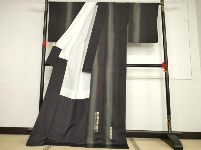 平和屋着物●訪問着　短冊花鳥文　暈し染め　金彩　ロング丈　正絹　逸品　AABF2848ck_1