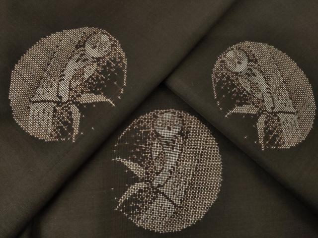 平和屋着物●本場大島紬　カタス9マルキ　地空き　ミミズク　竹　正絹　逸品　AABF2862ck 21,124円