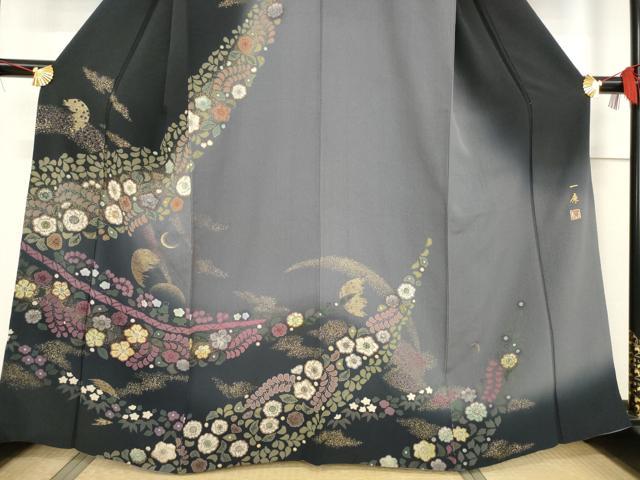 平和屋着物○吉乃一廉 幻の辻が花 訪問着 絞り 舞花文 暈し染め 金彩
